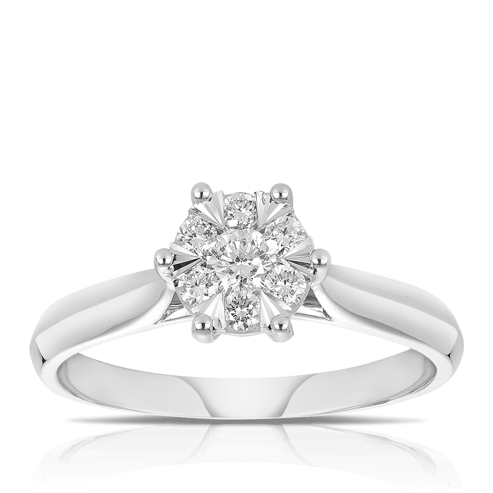 0.25ct TW Diamond Engagement Ring in 9ct White Gold - Wallace Bishop