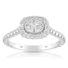 0.25ct TW Diamond Halo Engagement Ring in 9ct White Gold - Wallace Bishop