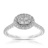 0.25ct TW Diamond Halo Engagement Ring in 9ct White Gold - Wallace Bishop