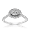 0.25ct TW Diamond Halo Engagement Ring in 9ct White Gold - Wallace Bishop