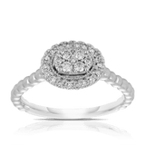 0.25ct TW Diamond Halo Engagement Ring in 9ct White Gold - Wallace Bishop