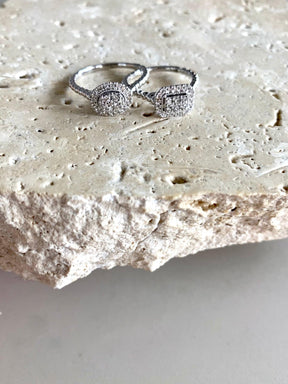 0.25ct TW Diamond Halo Engagement Ring in 9ct White Gold - Wallace Bishop