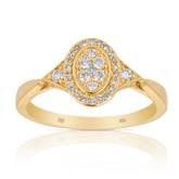 0.25ct TW Diamond Oval Engagement Ring in 9ct Yellow Gold - Wallace Bishop