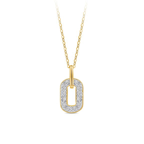 0.25ct TW Diamond Paperclip Drop Pendant with Chain in 9ct Yellow Gold - Wallace Bishop
