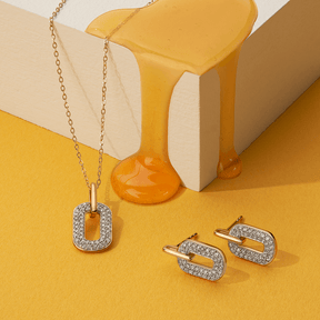 0.25ct TW Diamond Paperclip Drop Pendant with Chain in 9ct Yellow Gold - Wallace Bishop