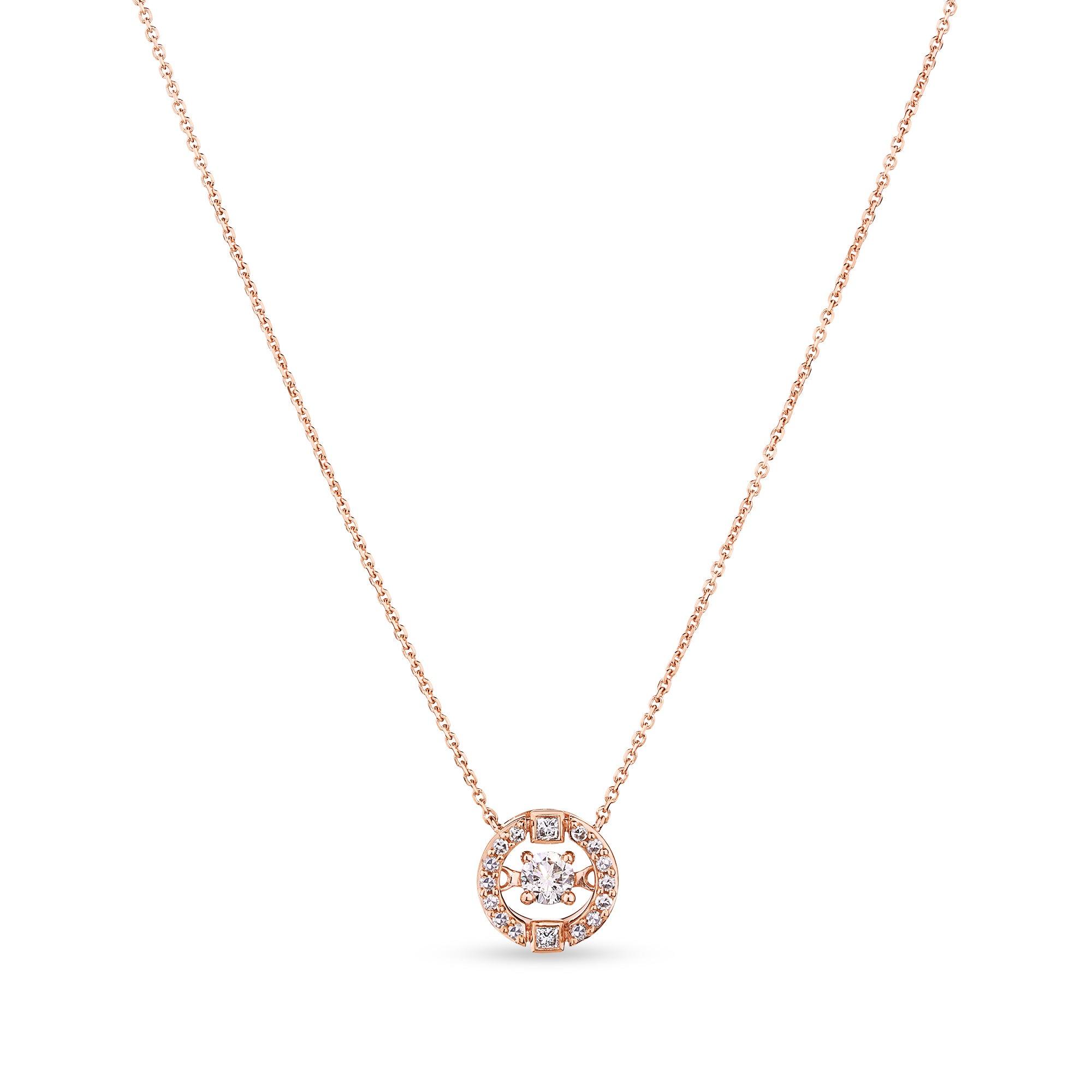 0.26ct TDW Dancing Diamond Necklace in 9ct Rose Gold - Wallace Bishop