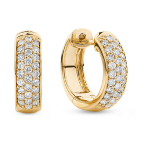 0.30ct TDW Diamond Pavé Dome Huggie Earrings in 9ct Yellow Gold - Wallace Bishop