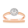 0.33ct TW Diamond Halo Engagement Ring & Bridal Set in 9ct Rose Gold - Wallace Bishop