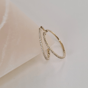 0.34ct TW Diamond Hoop Earrings in 9ct Yellow Gold - Wallace Bishop