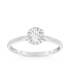 0.34ct TW Diamond Oval Halo Engagement Ring in 9ct White Gold