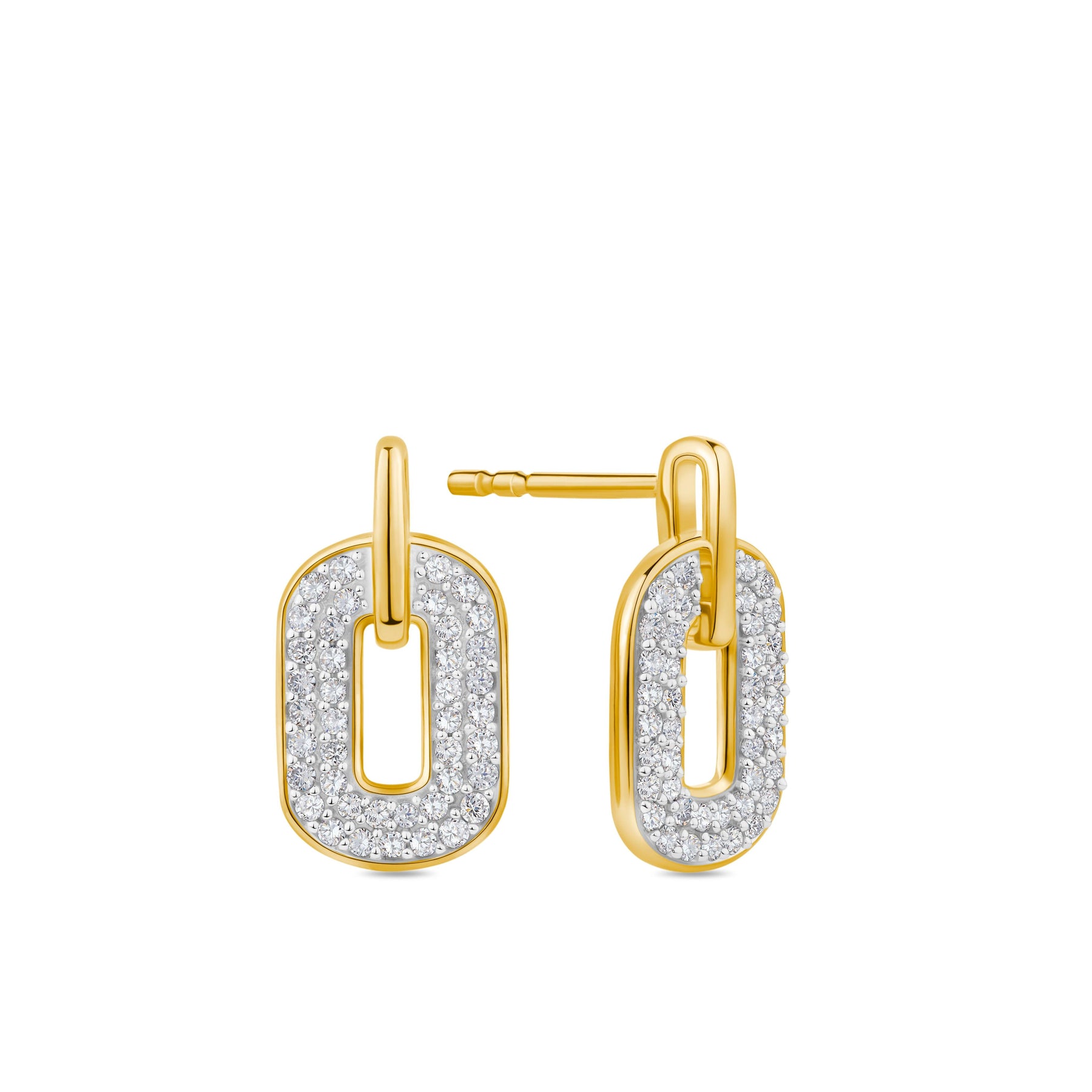 0.34ct TW Diamond Paperclip Drop Earrings in 9ct Yellow Gold - Wallace Bishop