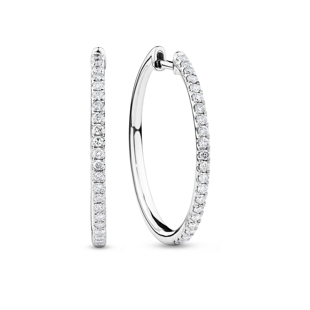 0.352ct TW Diamond Hoop Earrings in 9ct White Gold - Wallace Bishop