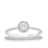 0.38ct TW Diamond Halo Engagement Ring in 9ct White Gold