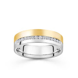 0.42ct TDW Men's Diamond Signet Band in 9ct Yellow and White Gold