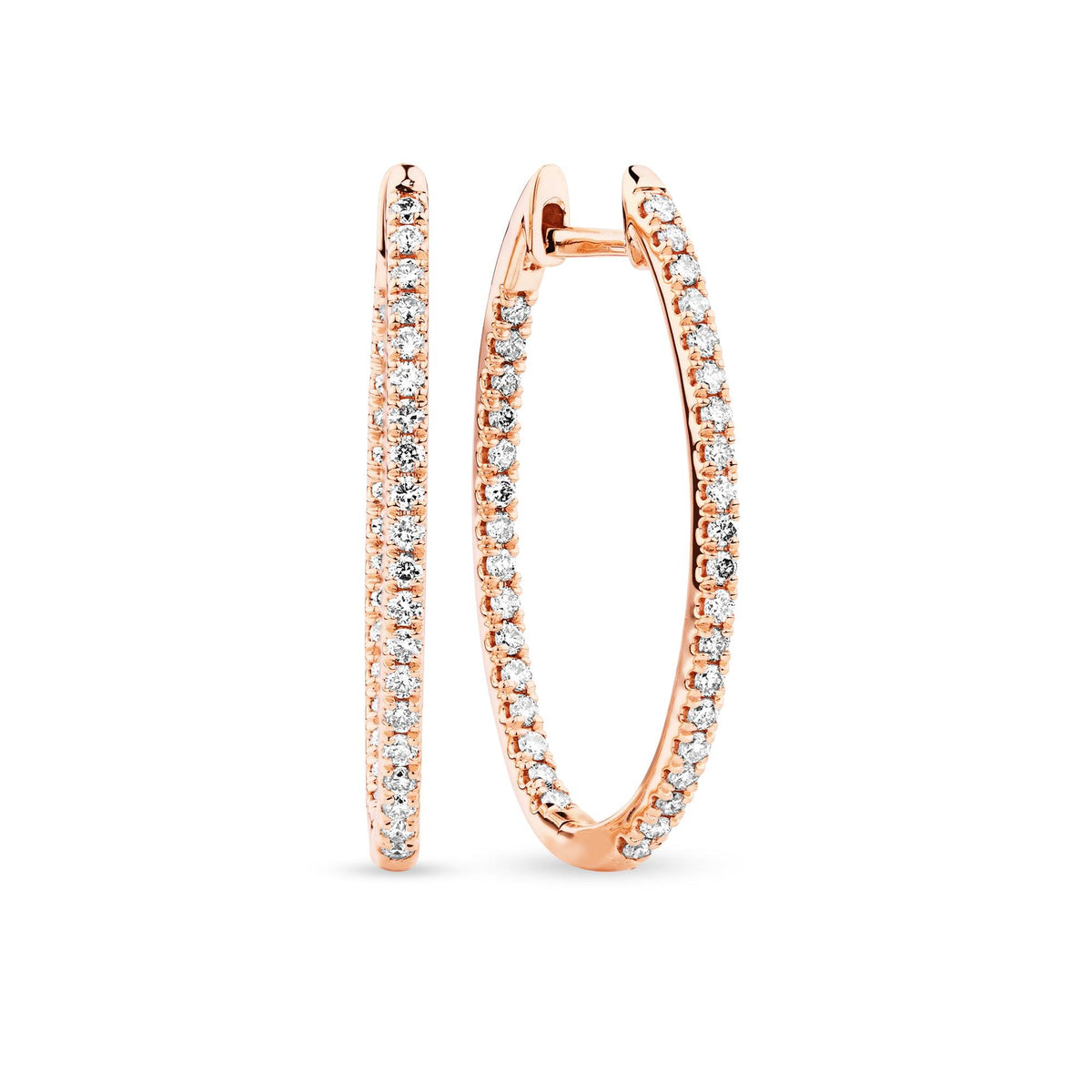 0.490ct TW Diamond Hoops in 9ct Rose Gold - Wallace Bishop