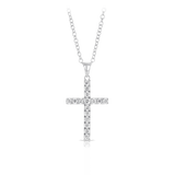 0.498ct TDW Diamond Cross Pendant in 9ct White Gold