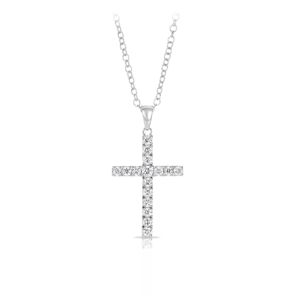 0.498ct TDW Diamond Cross Pendant in 9ct White Gold - Wallace Bishop