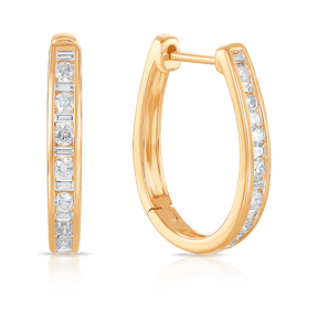 0.50ct TDW Diamond Huggie Hoop Earrings in 9ct Yellow Gold - Wallace Bishop