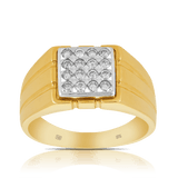 0.50ct TDW Diamond Men's Wedding Band in 9ct Yellow & White Gold - Wallace Bishop