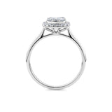 0.50ct TW Diamond Square Halo Engagement Ring in 9ct White Gold