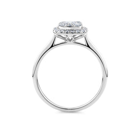 0.50ct TDW Diamond Square Halo Engagement Ring in 9ct White Gold - Wallace Bishop