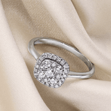 0.50ct TW Diamond Square Halo Engagement Ring in 9ct White Gold