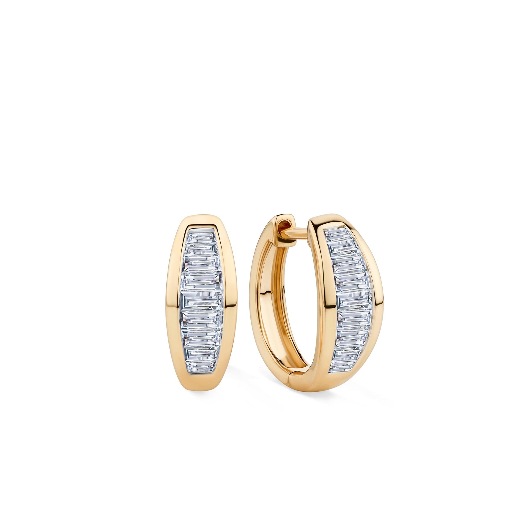 0.50ct TW Diamond Baguette Earrings in 9ct Yellow Gold - Wallace Bishop