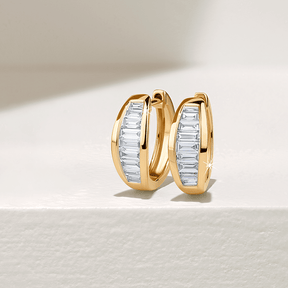 0.50ct TW Diamond Baguette Earrings in 9ct Yellow Gold - Wallace Bishop
