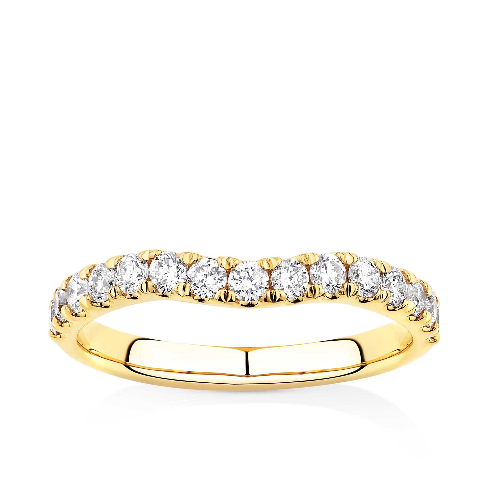 0.50ct TW Diamond Contour Wedding Band in 18ct Yellow Gold