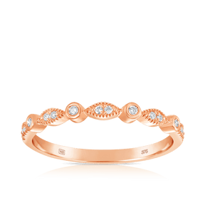 0.50ct TW Diamond Halo Engagement & Bridal Set Rings in 9ct Rose Gold - Wallace Bishop