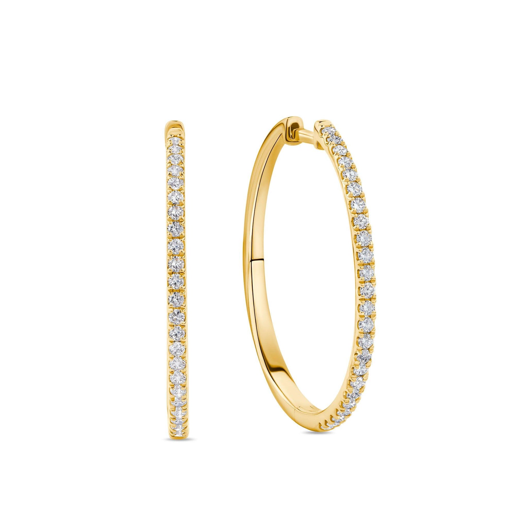 0.50ct TW Diamond Hoop Earrings in 9ct Yellow Gold - Wallace Bishop