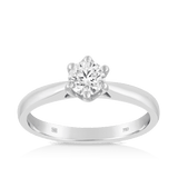 0.50ct Diamond Solitaire Engagement Ring in 18ct White Gold