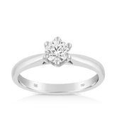 0.50ct TW Diamond Solitaire Engagement Ring in 18ct White - Wallace Bishop