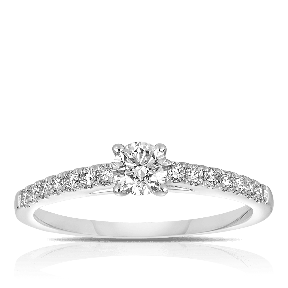 0.50ct TW Diamond Solitaire Engagement Ring in 9ct White Gold