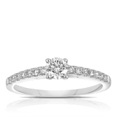 0.50ct TW Diamond Solitaire Engagement Ring in 9ct White Gold - Wallace Bishop