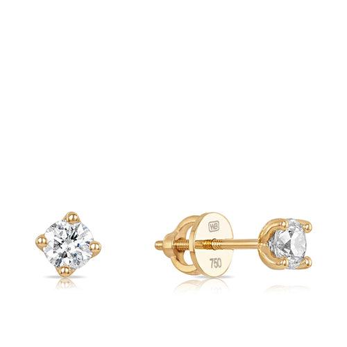 0.50ct TW Diamond Stud Earrings in 18ct Yellow Gold Earrings - Wallace Bishop