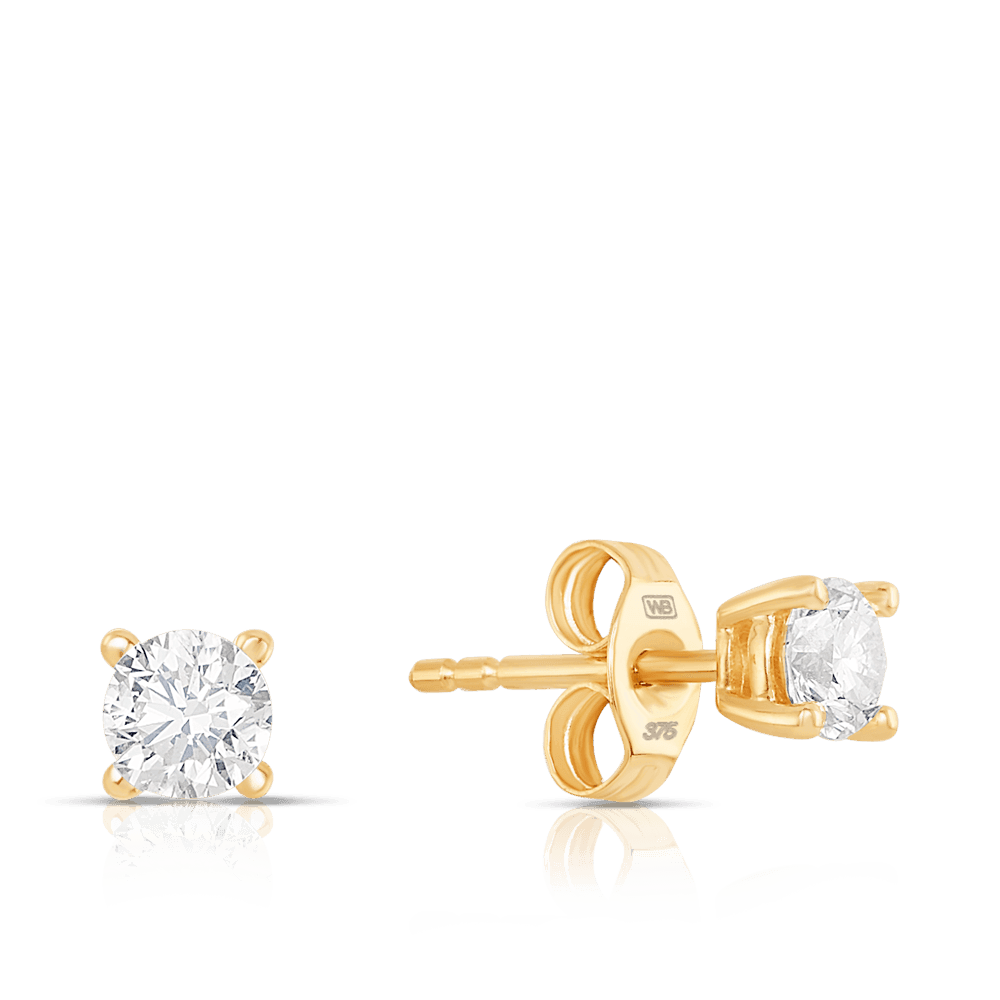 0.50ct TW Diamond Stud Earrings in 9ct Yellow Gold