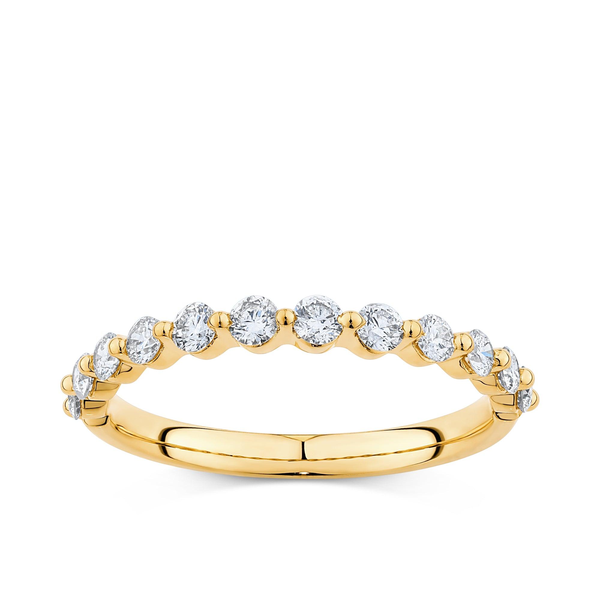 0.50ct TW Round Diamond Band in 18ct Yellow Gold Ring Diamond