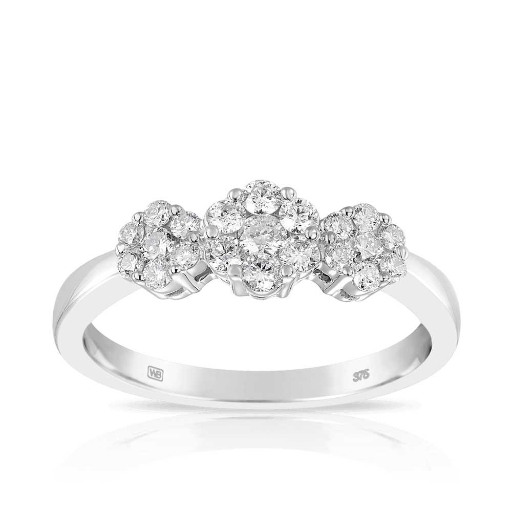 3 flower cheap diamond ring