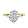 0.50ct TW Diamond Oval Halo Engagement Ring in 9ct Yellow and White Gold