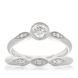 0.51ct TW Diamond Engagement & Wedding Bridal Set in 18ct White Gold - Wallace Bishop