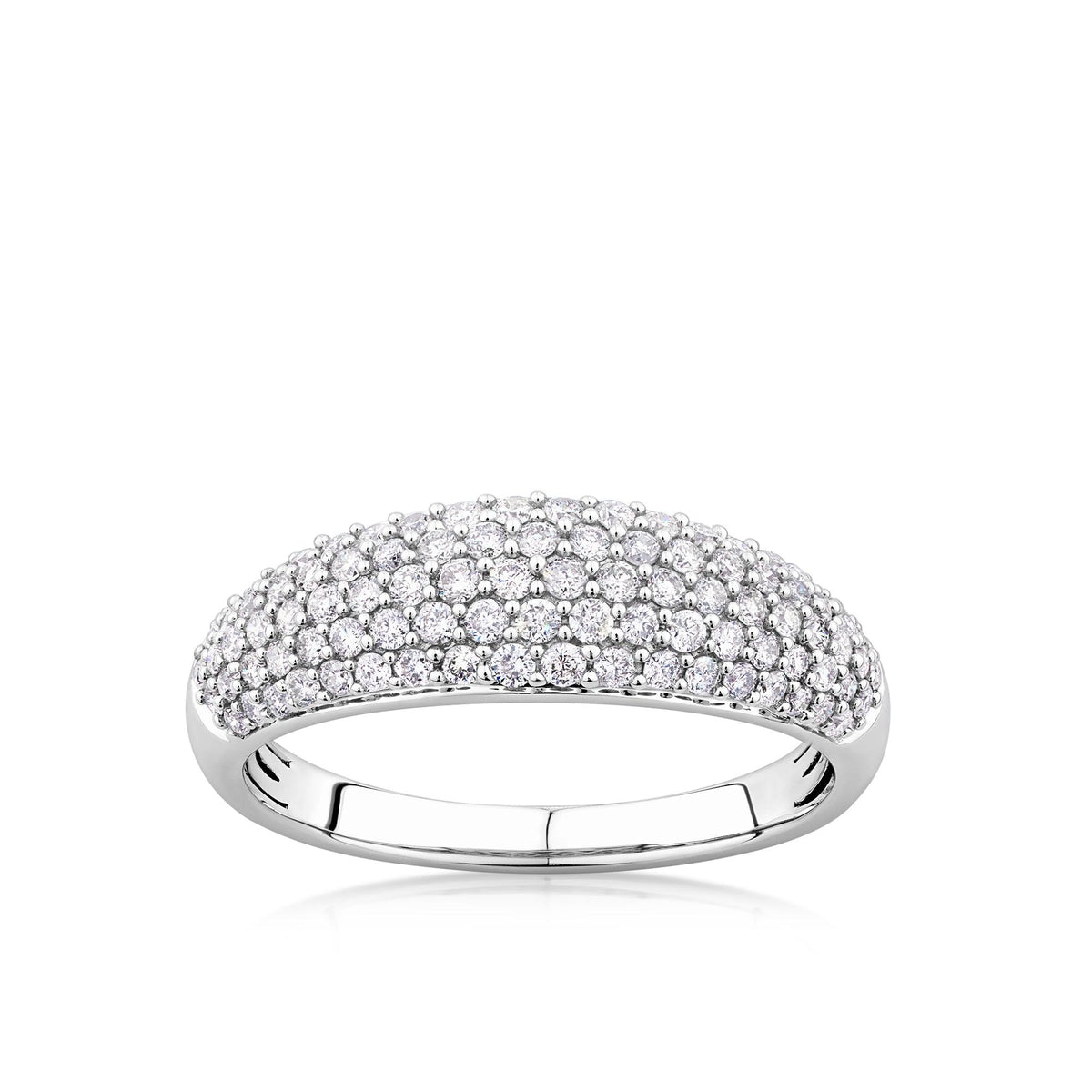 0.60ct TW Diamond Pavé Dome Ring in 9ct White Gold - Wallace Bishop