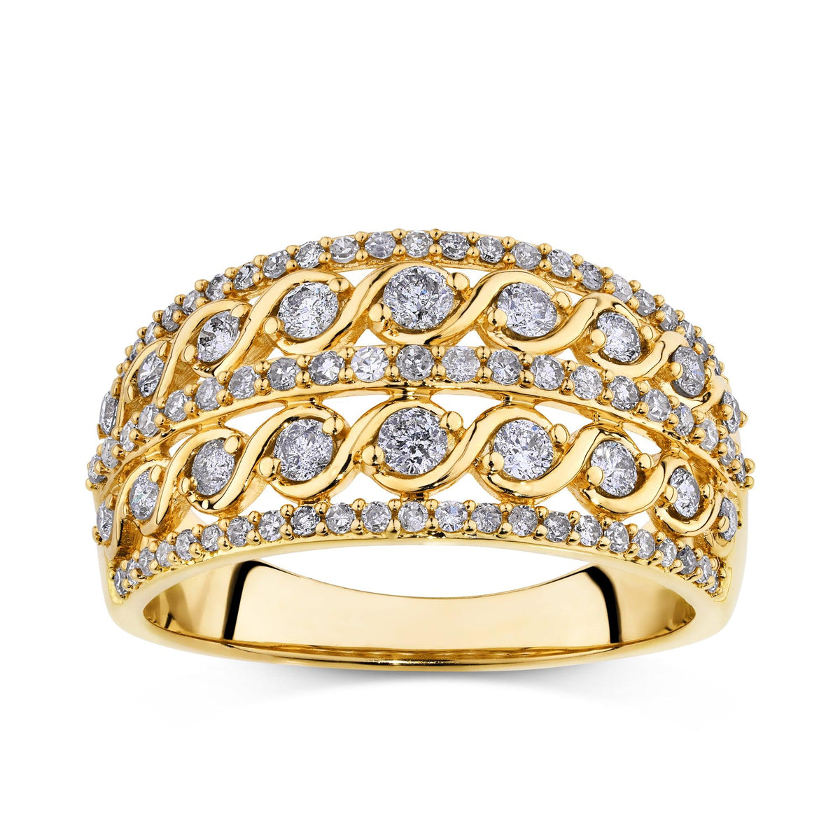 0.70ct TDW Diamond Dress Ring in 9ct Yellow Gold - Wallace Bishop
