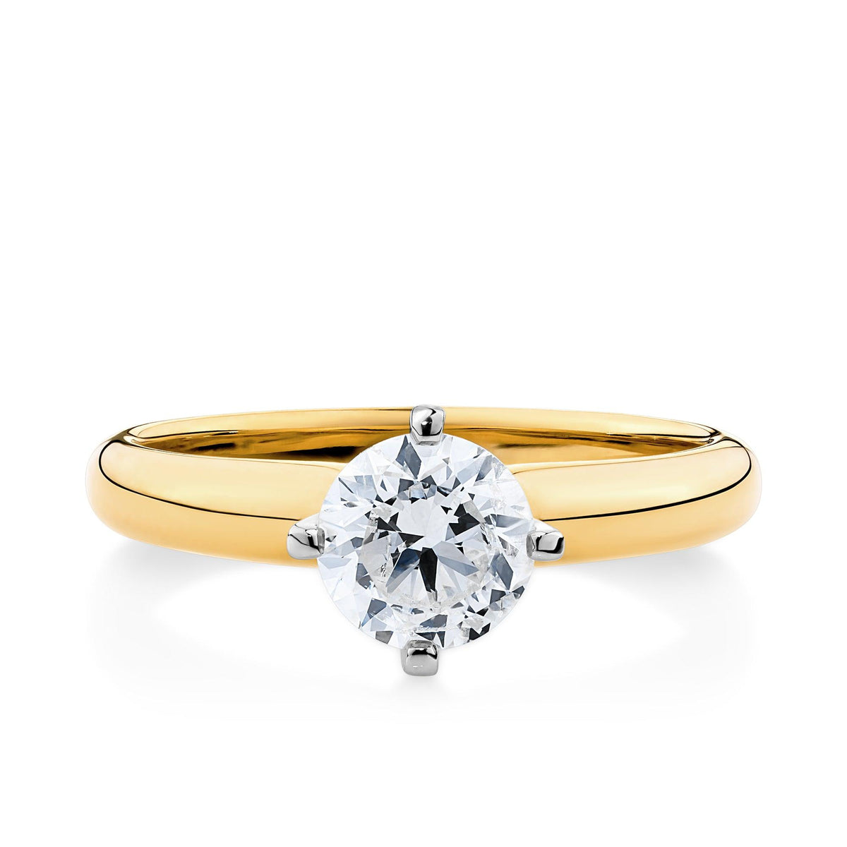 0.70ct TDW Diamond Solitaire Engagement Ring in 18ct Yellow and White Gold - Wallace Bishop
