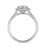 0.75ct TW Diamond Cluster Double Halo Round Engagement Ring in 9ct White Gold
