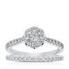 0.75ct TW Diamond Halo Engagement Ring in 9ct White Gold - Wallace Bishop