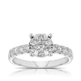 0.75ct TW Diamond Round Engagement Ring in 9ct White Gold - Wallace Bishop