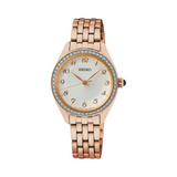Seiko Caprice Women's 29mm Rose PVD Quartz Watch SUR396P