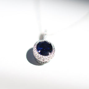 1.00ct Australian Sapphire and TDW 0.60ct Diamond Necklace in 18ct White Gold - Wallace Bishop