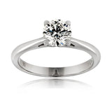 4 Claw Solitaire Diamond Engagement Ring in Platinum TGW 1